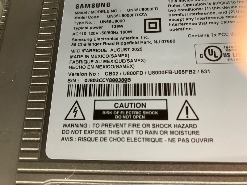 Photo 1 of ***MISSING REMOTE CONTROL***Samsung 65" U8000FD Crystal UHD 4K Smart TV with 4-Year Coverage