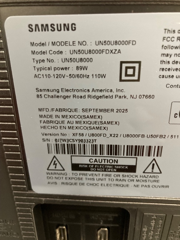 Photo 1 of ***MISSING LEG SUPPORT AND REMOTE CONTROL ***Samsung 50" U8000FD Crystal UHD 4K Smart TV with 4-Year Coverage