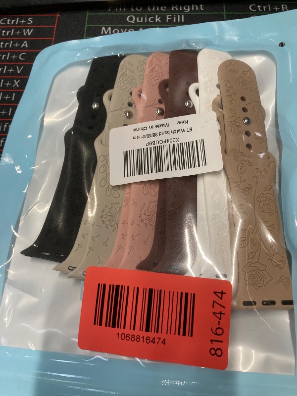Photo 1 of 6 Pack Floral Engraved Silicone Bands Compatible for Apple Watch Band 38mm 40mm 41mm 42mm 44mm 45mm 46mm 49mm Women,Flower Sport Straps for iWatch Series 10 9 8 se Ultra 7 6 5 4 3 2