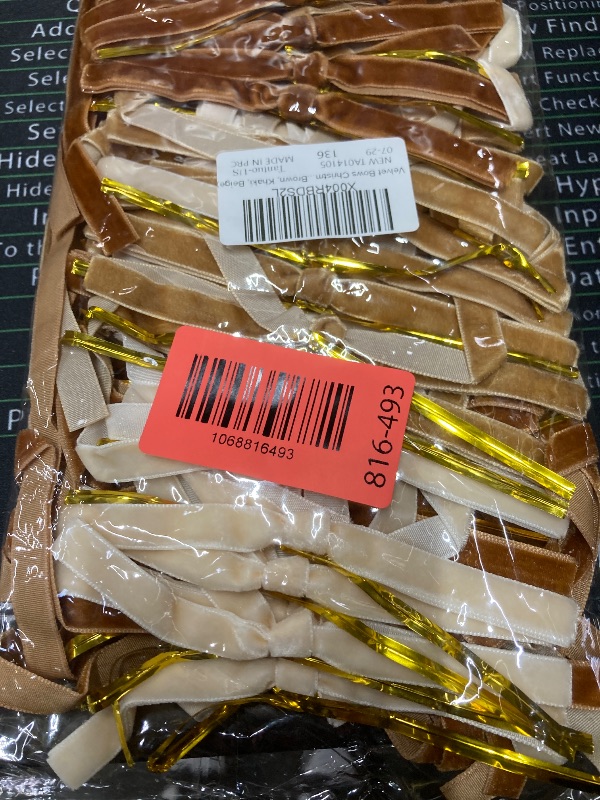 Photo 1 of 36 PCS Velvet Bows Christmas Tree Ornaments 3/8 Inch Rustic Crafts Gift Vintage Velvet Ribbon Wreath Bows for Home Indoor Outdoor Decoration (36, Brown, Khaki, Beige)