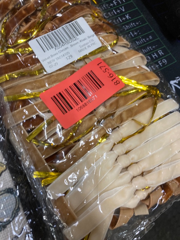 Photo 1 of 36 PCS Velvet Bows Christmas Tree Ornaments 3/8 Inch Rustic Crafts Gift Vintage Velvet Ribbon Wreath Bows for Home Indoor Outdoor Decoration (36, Brown, Khaki, Beige)