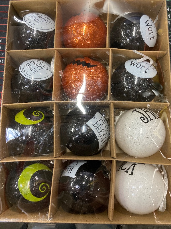 Photo 1 of 12PCS Halloween Christmas Magic Ball Ornaments ?Night Before Baubles with Strings Hanging for Holiday Party Tree Decoration Outdoor Intdoor Decor (Christmas)