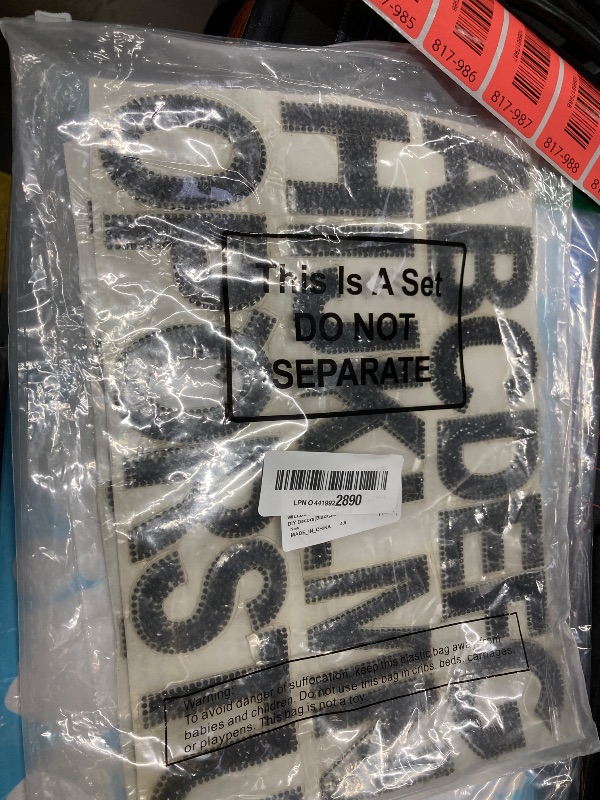 Photo 1 of ***MISSING PIECES-SELLING AS IS*** WILLBOND Rhinestone Letter Stickers Large Glitter Alphabet Crystal Number Self Adhesive Bling Stickers Iron on Letters for Art Crafts Clothing DIY Decors(Black,2.56 Inch) ***MISSING PIECES-SELLING AS IS***