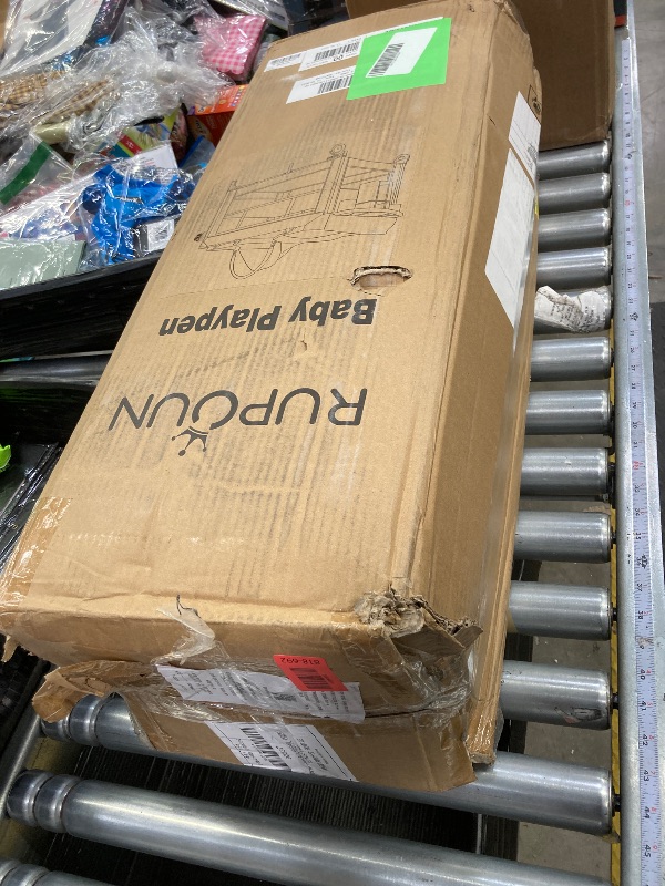 Photo 1 of ***MOBILE TOYS ARE MISSING***RUPOUN Baby Playards, Foldable Nursery Center Playpen and Toy Mobile, Portable Travel Bassinet, Locking Wheels, Gray***MOBILE TOYS ARE MISSING***