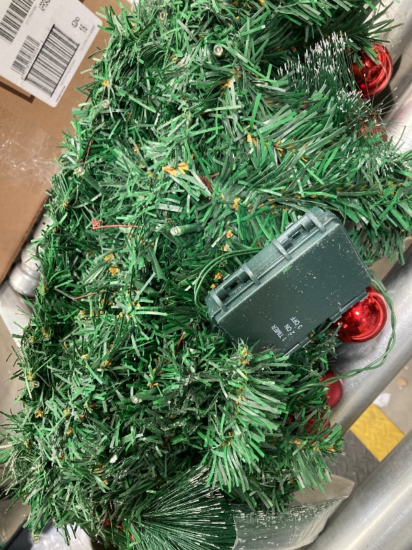 Photo 1 of ***PARTS ONLY -SELLING AS IS ***Waipfaru 22 inch Tabletop Christmas Tree with Lights, Artificial Mini Snow Flocked, Small Xmas Greenery Pine Cones Berry Clusters for Christmas Office Home Party Decorations