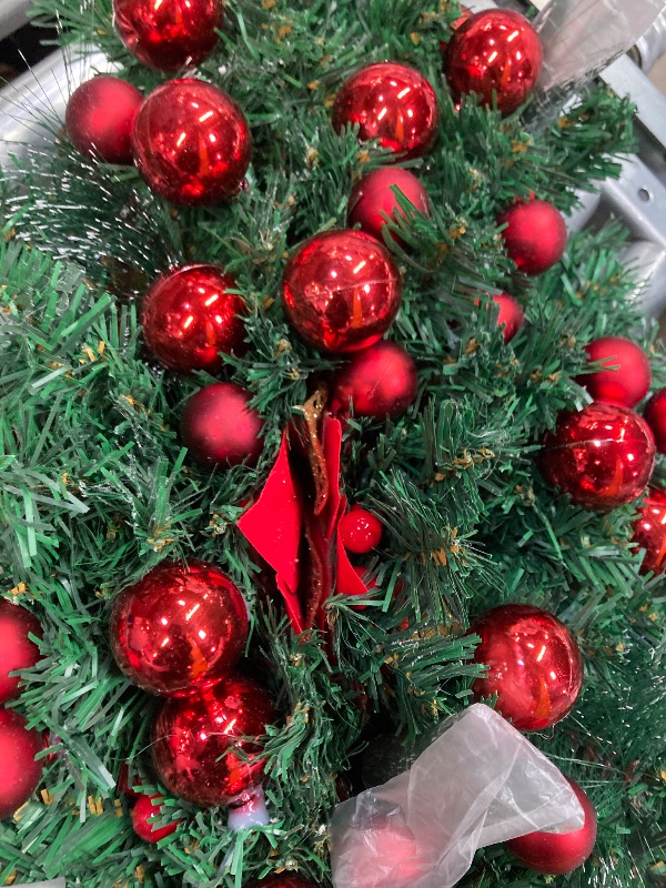 Photo 1 of ***PARTS ONLY -SELLING AS IS ***Waipfaru 22 inch Tabletop Christmas Tree with Lights, Artificial Mini Snow Flocked, Small Xmas Greenery Pine Cones Berry Clusters for Christmas Office Home Party Decorations