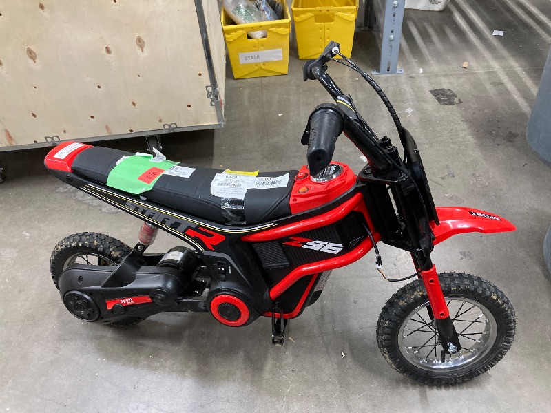 View 1 of **NO CHARGER***24V Dirt Bike,Neche 250W Electric Powered Motorcycle,Ride on Dirt Rocket with Shock Absorption Suspension for Kids Age 13+,Red