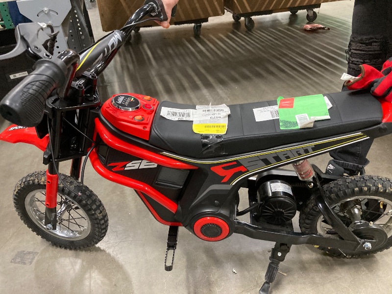 View 6 of **NO CHARGER***24V Dirt Bike,Neche 250W Electric Powered Motorcycle,Ride on Dirt Rocket with Shock Absorption Suspension for Kids Age 13+,Red