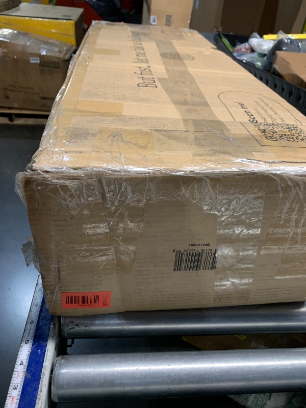 Photo 1 of ***MISSING PARTS***
Nathan James Theo 6-Shelf Tall Bookcase, Wall Mount Bookshelf with Reclaimed Wood and Industrial Metal Frame, Oak/Black