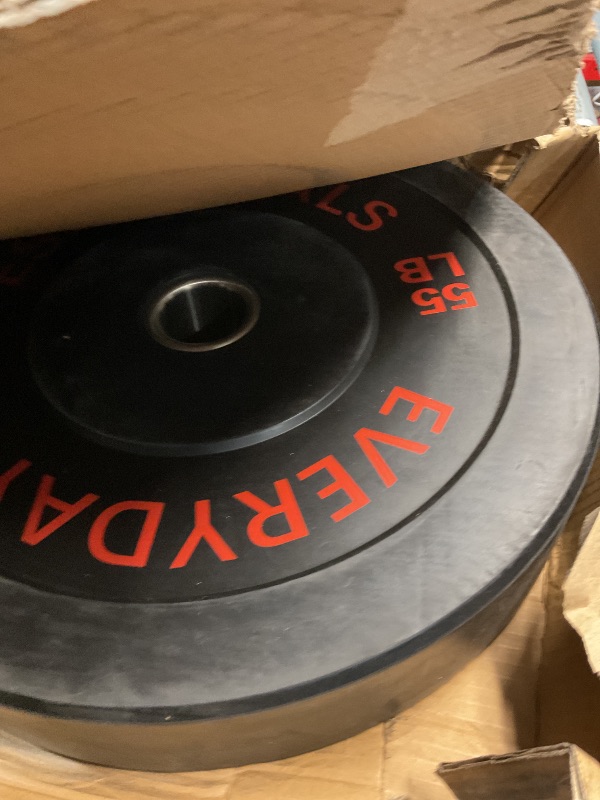 Photo 1 of ***2 weights**
Fitvids 2" Olympic Bumper Weight Plates Set for Strength Training & Weightlifting, 55 LB), Colored