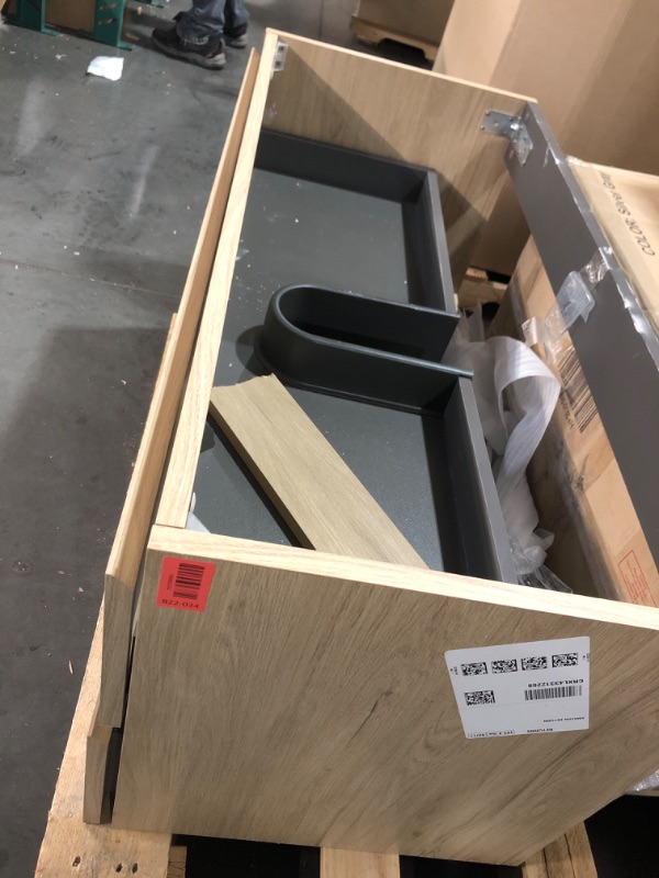 Photo 1 of ***PARTIAL SET - PRICE ADJUSTED*****MISSING VANITY TOP AND SINK**   Trygoal Floating Bathroom Vanity with Sink, Modern 42" Wall Mounted Vanity with Resin Top Basin and 2 U-Shaped Soft-Close Storage Drawers, Bathroom Storage Cabinet with Invisible Handle, 