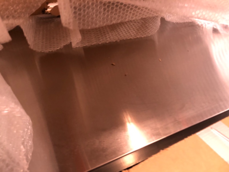 Photo 1 of ? Stainless Steel Prep Table, 30x 60 Inches Heavy Duty Commercial , with Rounded-Corner, Adjustable Undershelf and 4 Caster Wheels, Heavy Duty Work Table with Adjustable Under Shelf for Outdoor, Res