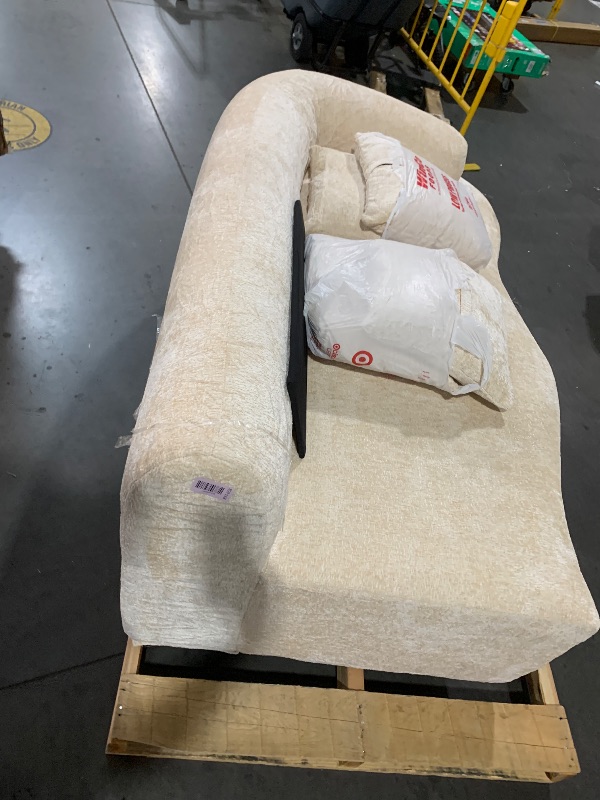 Photo 1 of ***Partial Set*** 
KEIKI 104.7" Cloud Sofa, L-Shape Sectional Sofa with Curved Chaise, Futon Sofa Couch Folding Mattress for Living Room, Guest, Bedroom,No Assembly Required, Beige