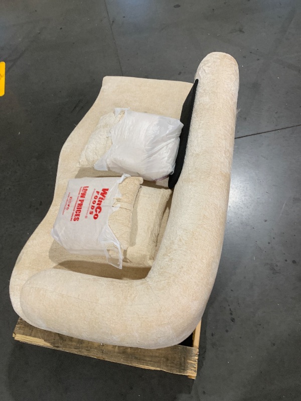 Photo 1 of ***Partial Set*** 
KEIKI 104.7" Cloud Sofa, L-Shape Sectional Sofa with Curved Chaise, Futon Sofa Couch Folding Mattress for Living Room, Guest, Bedroom,No Assembly Required, Beige