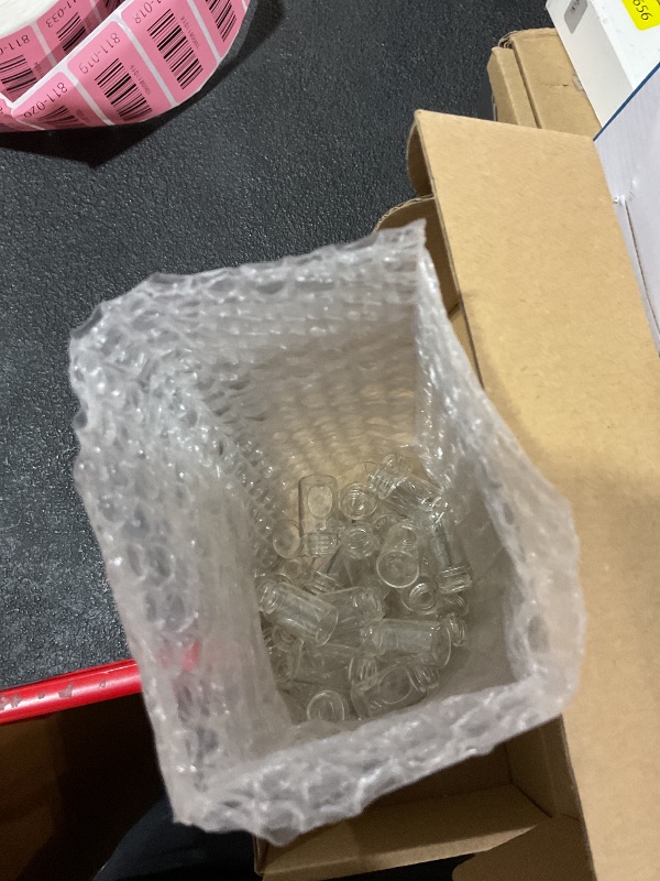 Photo 1 of *MISSING DROPPER LIDS**
Easeen Sample Dropper Bottles, Mini Dropper Bottles with 2 Pcs Plastic Droppers for Traveling Essential Oils DIY Cosmetic Liquid Sample Perfume (Silver, 3ML)