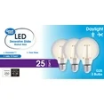 Photo 1 of ***MISSING 1 BULB***Great Value G25 LED Bulb, 3-Watt (25W Equivalent) Daylight White Dimmable E26 Base, 3-Pack (Title 20)