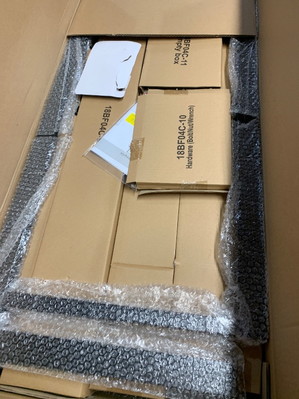 Photo 1 of ***Loose hardware***
Olee Sleep 18 Inch Heavy Duty Steel Slat Anti-Slip Support, Easy Assembly Platform Bed Frame, Noise Free Steel Mattress Foundation, Maximum Storage, No Box Spring Needed, Black, Cal King Size