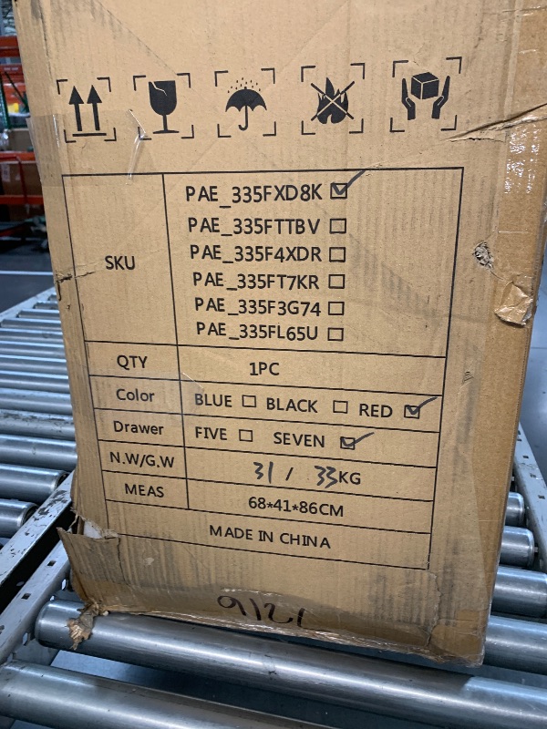 Photo 1 of ** FOR PARTS ONLY **
7-Drawer Tool Chest, Rolling Tool Cart, Large Capacity Tool Storage Cabinet with Keyed Locking and Drawer Liners, Link Buckle, and Can Be Combined to Large Cabinet Set, for Garage, Workshop, Warehouse