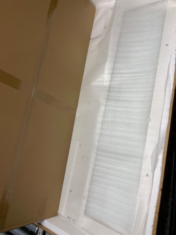 Photo 1 of ***Partial Set***
Pamapic Glass Top Vanity Desk with Crystal Handles, 11 Drawers Makeup Vanity with Mirror and Stool, 3 Lighting Modes Dressing Table, Power Outlet, Silent Slides, White