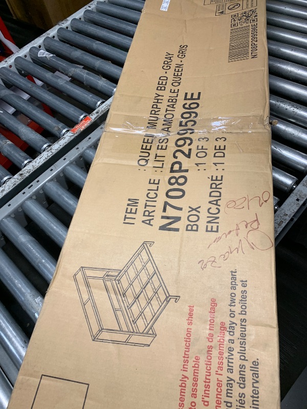Photo 1 of ****Partial Set Box 1/3****
Merax Modern Farmhouse Solid Wood Murphy Bed Chest, Wall Bed with Wood Slat Support/No Box Spring Needed/Space Saving/Queen,Gray