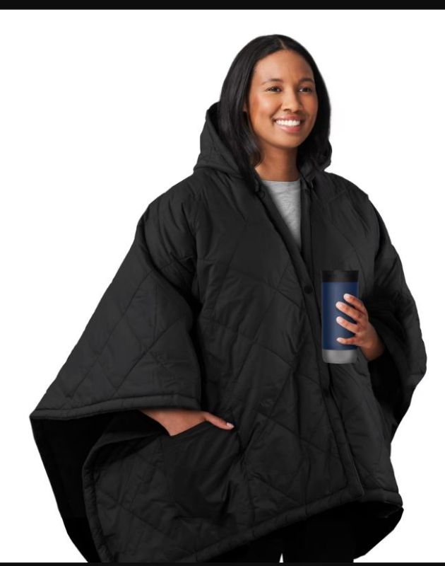 View 1 of
Sunbeam On-the-Go Cordless Heated Throw Blanket with Hood, Black Nylon/Microplush, 50x66