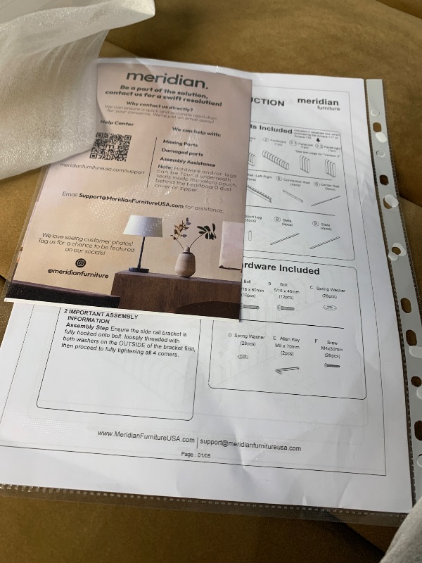 Photo 1 of ***PARTIAL SET - PRICE ADJUSTED*** BOX 2 OUT OF 2
Meridian Furniture AmaraSaddle-K Collection Modern | Contemporary King Bed, Ultra Luxe Saddle 460 GSM Velvet, Natural Finish, Solid Wood Base and Inner Frame, 82.5" W x 99" D x 51" H, Saddle, King