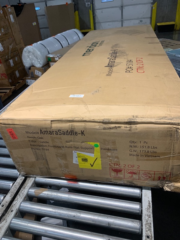 Photo 1 of ***PARTIAL SET - PRICE ADJUSTED*** BOX 2 OUT OF 2
Meridian Furniture AmaraSaddle-K Collection Modern | Contemporary King Bed, Ultra Luxe Saddle 460 GSM Velvet, Natural Finish, Solid Wood Base and Inner Frame, 82.5" W x 99" D x 51" H, Saddle, King