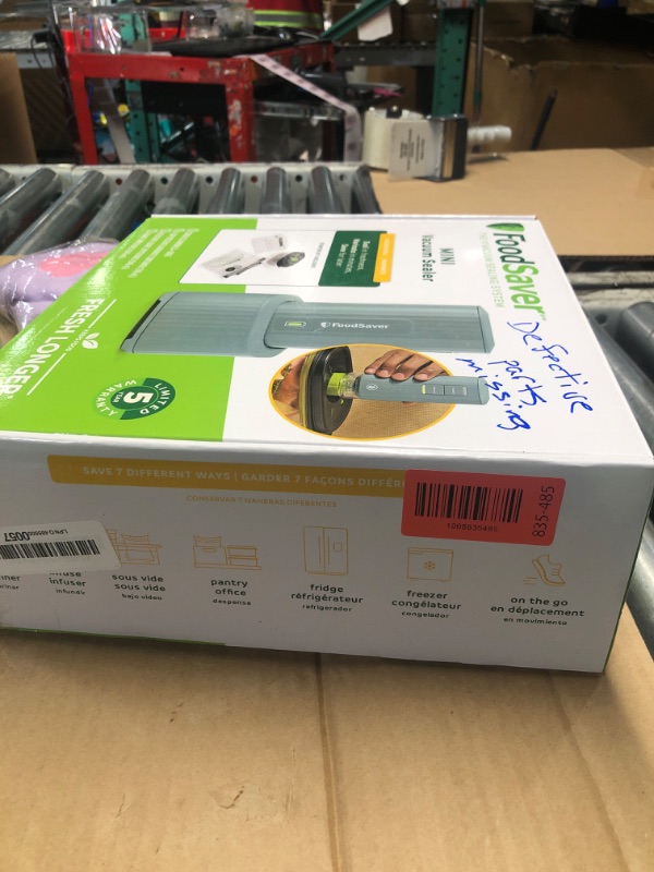 Photo 1 of ***MISSING PARTS***
FoodSaver Mini Handheld Vacuum Sealer Machine with Marinate Setting & Charging Dock | Cordless Food Vacuum Sealer for Freezer, Storage, Sous Vide, Meal Prep | Blue