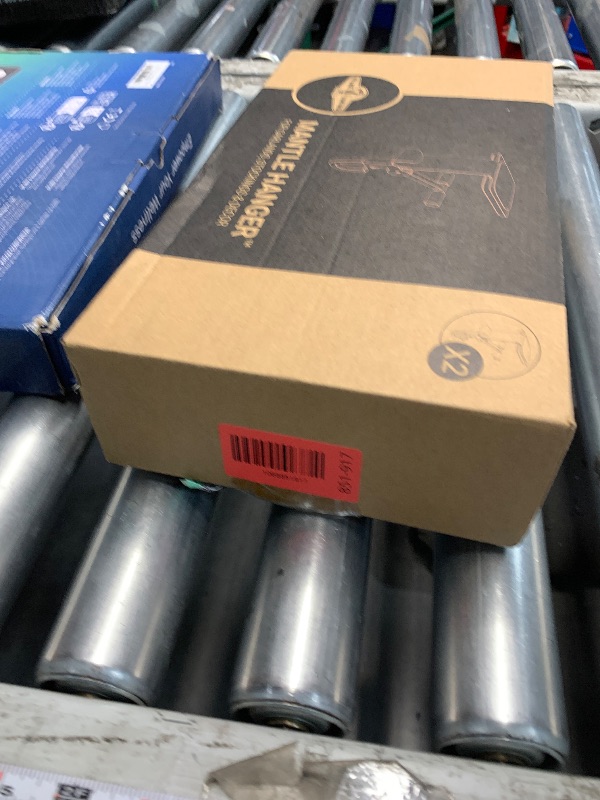 Photo 1 of [Fireplace Stocking and Garland Hanger] - Patented Mantle Holder Has Two Hooks - Hold Christmas Stocking and Hang Garland - Durable Wrought Iron - Padded Contact Points (2 Pack - White)