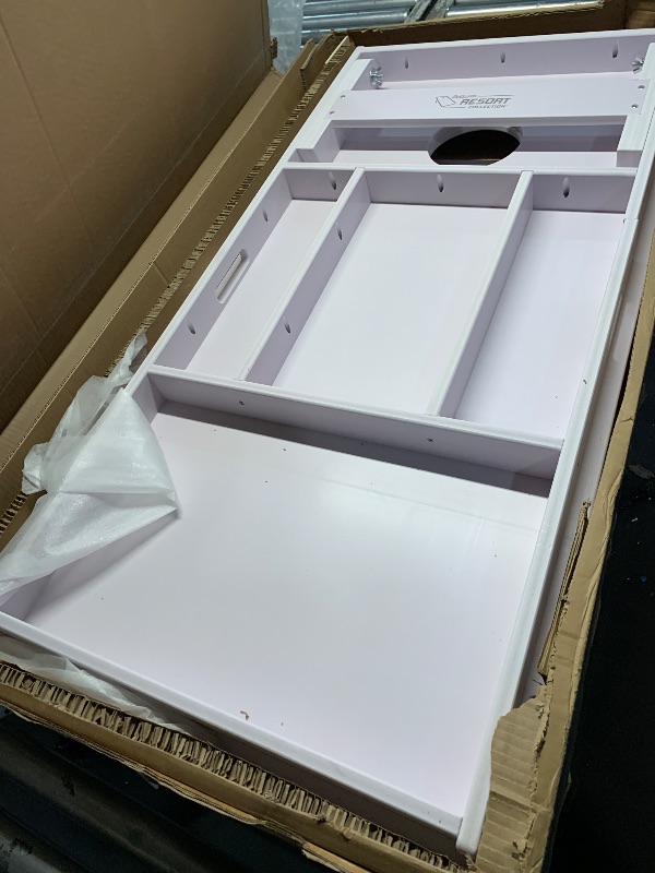 Photo 1 of ***DAMAGED, SEE PHOTOS***
***TRUCK/TRAILER PICKUP ONLY***
GoSports 4 x 2 ft Resort Collection All Weather Cornhole Board Set - Regulation Size - Palms
