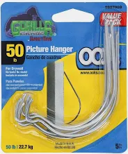 Photo 1 of (5 pack) OOK Monkey Hook Picture Hangers, Drywall, Steel, Tool Free (50lb) 5 Pack