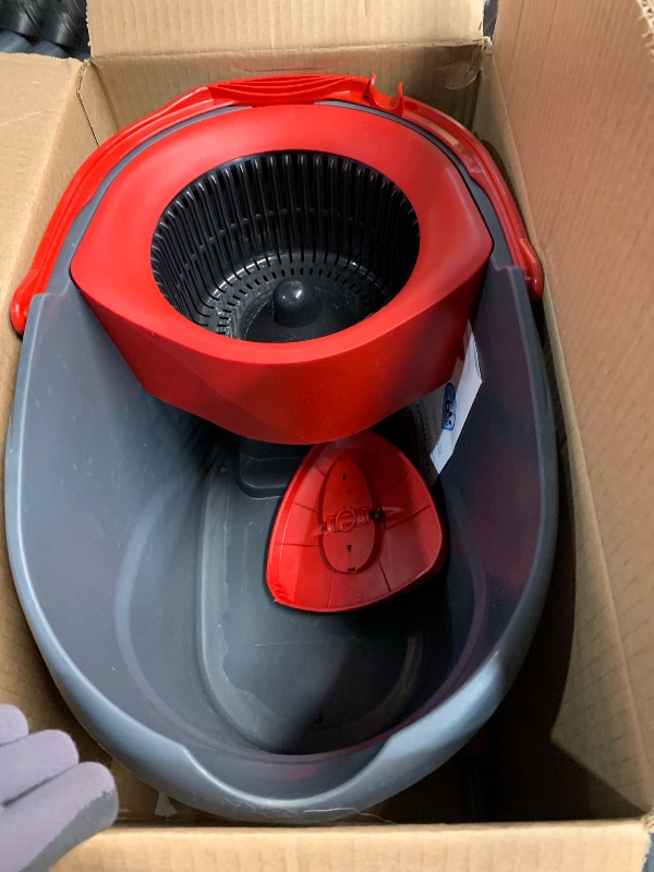 Photo 1 of ***MISSING PARTS***
O-Cedar EasyWring Microfiber Spin Mop, Bucket Floor Cleaning System, Red, Gray, Standard