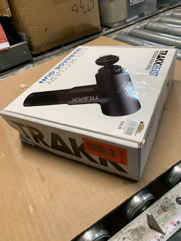 Photo 1 of ******Nonfunctional****** TRAKK Beast Deep Tissue Percussion Massage Gun, Rechargeable Handheld 6 Speed Cordless Massager, 4 Interchangeable Heads (Black)