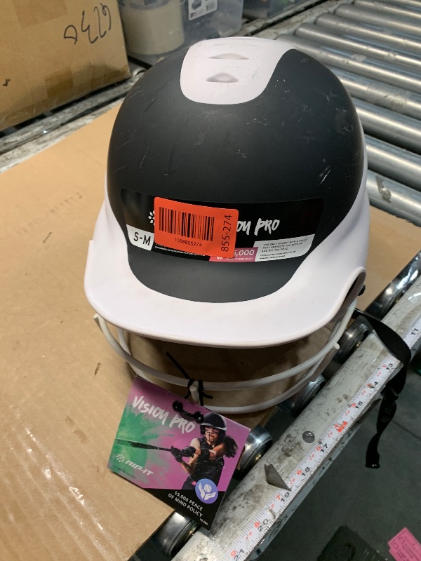Photo 1 of ***MELTD GLUE***
RIP-IT | Vision Pro Softball Batting Helmet with Face Mask | Matte | Two-Tone Black S/M | Lightweight Women’s Sport Equipment