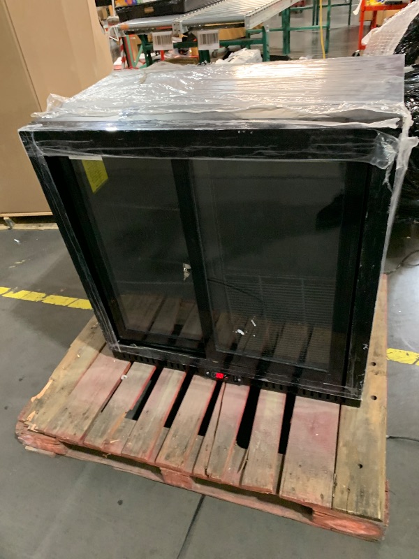 Photo 1 of ***MAJOR DAMAGE, SEE NOTES FOR MORE DETAILS***
***TRUCK/TRAILER PICKUP ONLY***
Bluelinecool Commercial Back Bar Cooler with 2 Glass Sliding Doors, LED Lighting, 7.4 cu.ft Under Counter Beverage Refrigerator, ETL Beer and Wine Cooler for Bar, Restaurant, G