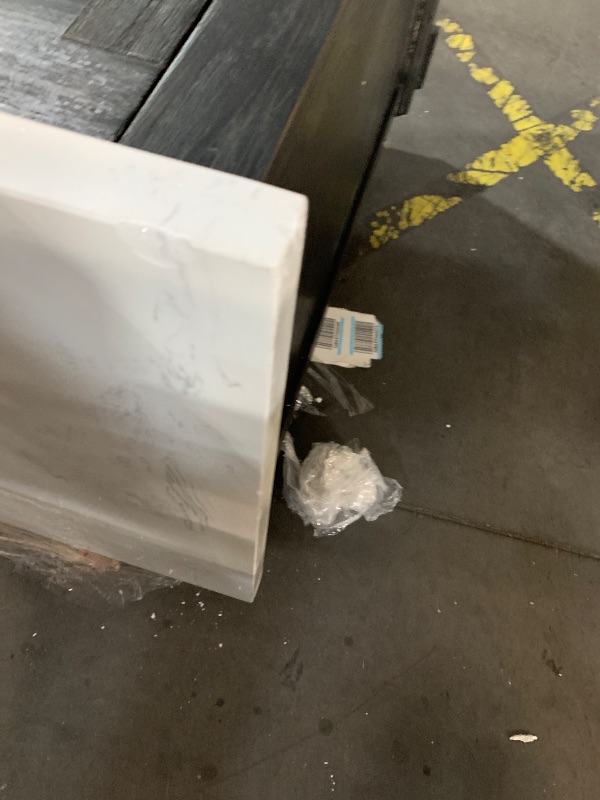 Photo 1 of ***MAJOR DAMAGE, SEE NOTES FOR MORE DETAILS***
***TRUCK/TRAILER PICKUP ONLY***
Acme Nolan Server in White Marble and Salvage Dark Oak