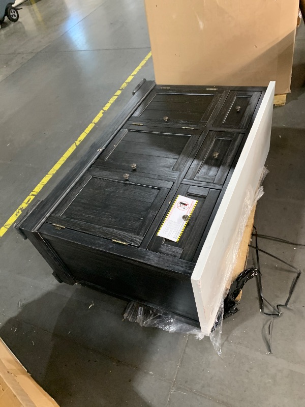 Photo 1 of ***MAJOR DAMAGE, SEE NOTES FOR MORE DETAILS***
***TRUCK/TRAILER PICKUP ONLY***
Acme Nolan Server in White Marble and Salvage Dark Oak