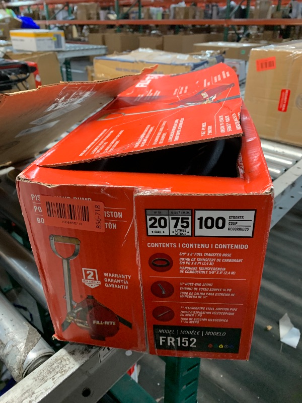 Photo 1 of (HAND HELD) FILL-RITE Electric Drum Pump: 12 V DC, 1/4 hp HP, 20 gpm Max. Flow Rate, Pump with Hose & Nozzle