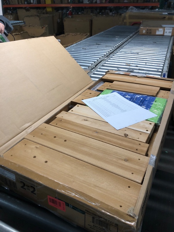 Photo 1 of ***PARTIAL SET ONLY***Backyard Discovery Bay Pointe Cedar Wood Swing Set with Wave Slide, Play Deck, Rock Wall Ladder, Belt Swings, Chalkboard, Canopy Roof, Outdoor Playset