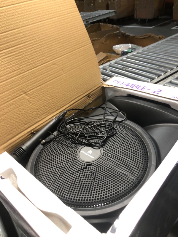 Photo 1 of **Parts Only** RUMBLE 12 MaxPower portable Bluetooth speaker Dual 12" Woofers Karaoke, mic