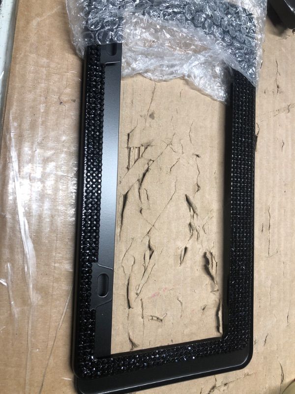 Photo 1 of [2 Pack] Luxury Bling License Plate Frames - Hand-Set 1200+ Sparkly Crystals - Rust-Proof Stainless Steel Car Accessories for Women - Universal Fit Front and Rear Set