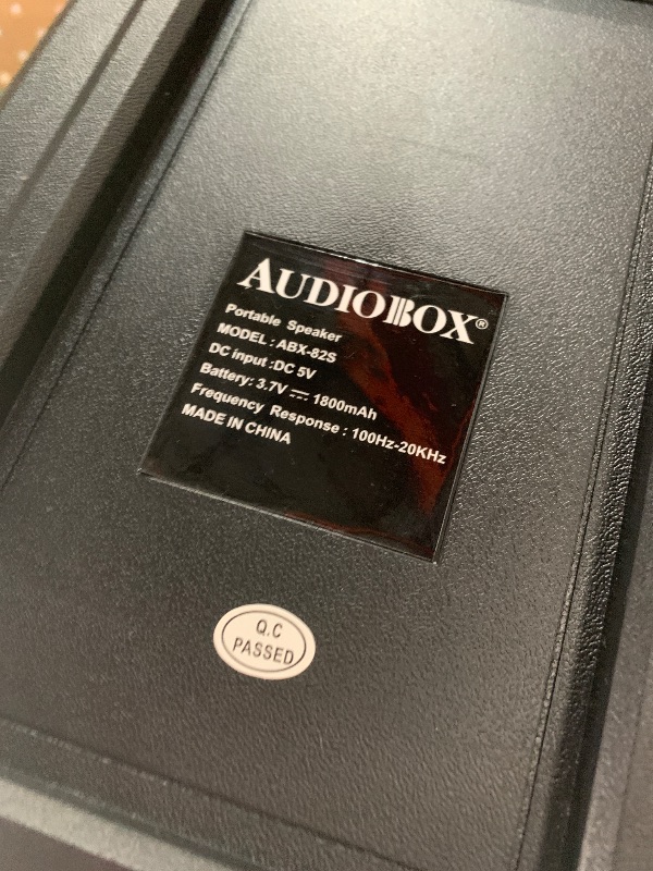 Photo 1 of ****SPEAKER ONLY, NO STAND OR MIC********
Audiobox ABX-82S Portable Bluetooth Party Speaker with Stand - 8" Woofer 1100W WaveSync™ Technology, LED Lights, USB/TF Card/FM, Loud Bluetooth Speaker PA System w/Wired Microphone & USB Cable, Black