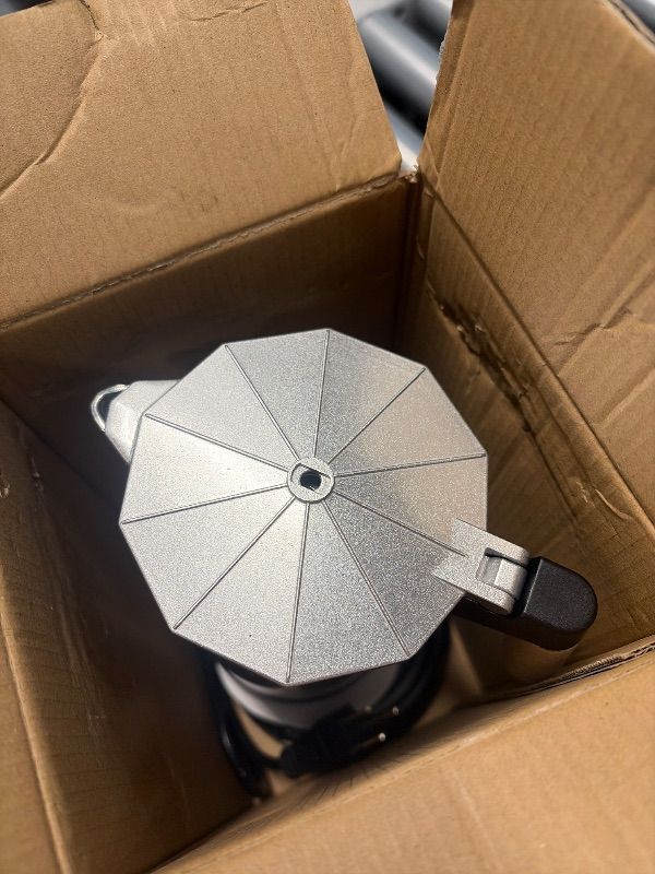 Photo 1 of ***MISSING PARTS***
KITfanz Electric Espresso Coffee Maker, Italian Coffee Pot, Electric Moka Pot, Cuban Coffee Maker, Portable Cafeteras Electricas Espresso Makers with Detachable Base 3 or 6 Cup (Non-Coated Silver)