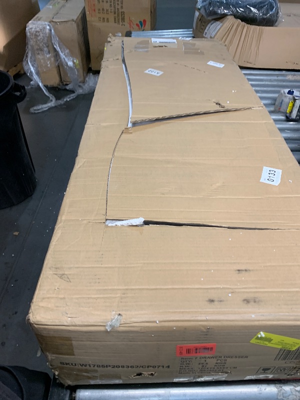 Photo 1 of ***PARTIAL SET - PRICE ADJUSTED***
***TRUCK/TRAILER PICKUP ONLY***T4TREAM Farmhouse 7 Drawers Dresser Chests for Bedroom w/ 4 Column Solid Wood Feet, Tall Wide Wood Country Rustic Chest of Drawers, Storage Dressers for Bedroom, Living Room, Light Rustic O