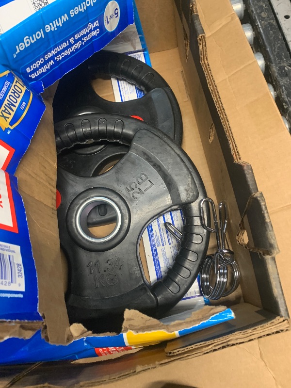 Photo 1 of ***MISSING PARTS***Fitvids 2 Inch Olympic Barbell Weight Plates Set, 255 LB(2.5-45 LB) Barbell Weight Set for Home Gym Strength Training, Rubber Coate Design