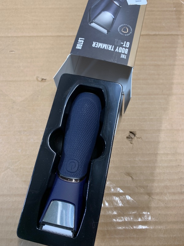 View 3 of ***BLUE NAVY***Body Hair Trimmer for Men: Pubic Hair Trimmer with Mirror & LED Light - Electric Ball Shavers with Ceramic Blades & Travel Lock - Body Groomer IPX7 Wet or Dry Use for Groin/Legs
