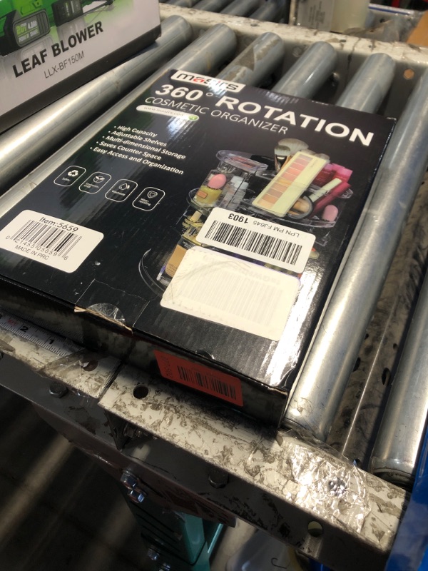 Photo 1 of ***minor cracks*** Masirs 360 Rotating Makeup Organizer Countertop - Adjustable Shelf Height - The Perfect Round Spinning Cosmetic Organizer for Bedroom Dresser or Vanity Countertop Storage (Clear)