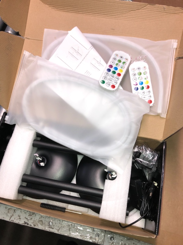 Photo 1 of ***READ NOTES**
Vexinat Corner Floor Lamp - 2 Pack LED Corner Lamp with App/Remote/Button Control, Smart LED Floor Lamp with Music Sync and 16 Million Colors, Color Changing Standing Lamp for Living Room, Bedroom