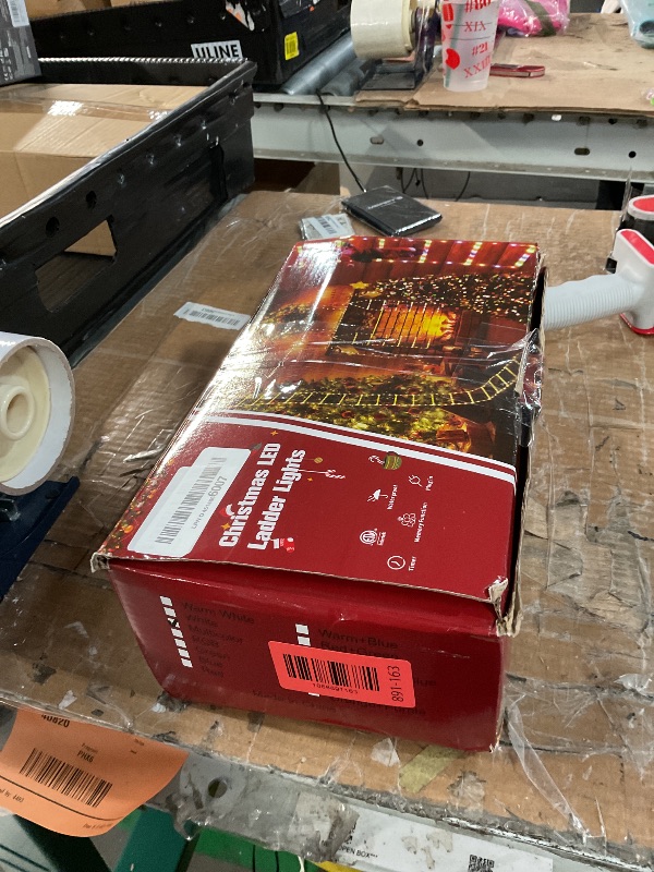 Photo 3 of Christmas Decorations LED Ladder Lights with Climbing Santa Claus, 10ft Indoor Christmas Decorative Light - 8 Modes Xmas Lights Tree for Home Holiday Wall Window Xmas Decor (Multicolor)