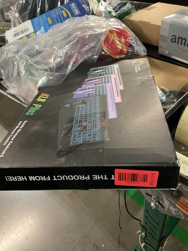 Photo 3 of Wireless Keyboard and Mouse Backlits, Wrist Rest, LED Mouse, Rechargeable Ergonomic Keyboard with Phone Holder, Silent Light Up Combo for Computer, Mac, PC, Laptop, Chromebook (Black)